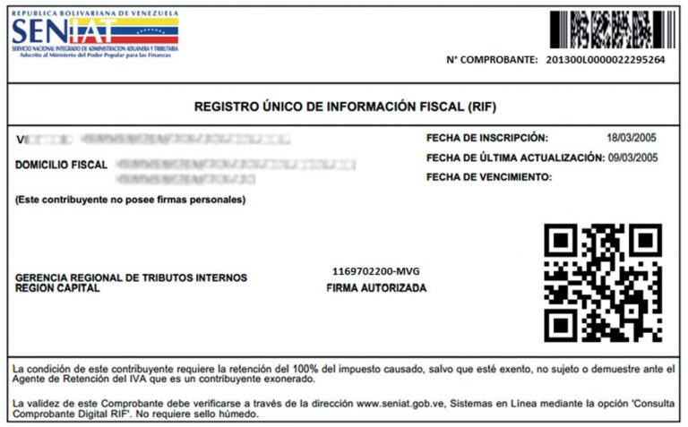 Numero De Rif CONSULTA DE RIF Y DOMICILIO FISCAL (SISTEMA DEL SENIAT)